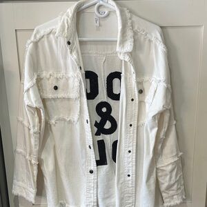 White Frayed Women's Jacket